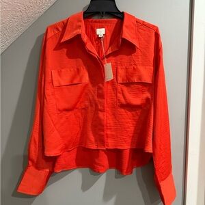 Vibrant Red/Orange Women's Top